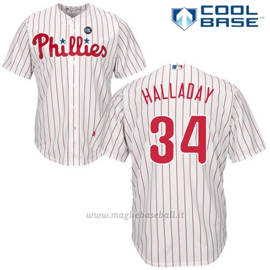 Maglia Baseball Uomo Philadelphia Phillies Majestic Roy Halladay Bianco Cool Base Giocatore
